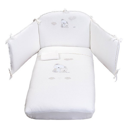 PICCI Sleepy Pościel dziecięca 3-częściowa ozdobiona haftem, mleczna