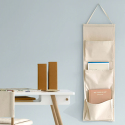 OLIVER FURNITURE Organizer na ścianę z trzema kieszeniami, Natur