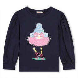 BILLIEBLUSH T-shirt dziewczęcy z długim rękawem z kolorową aplikacją
