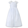 SARAH LOUISE Girls white organza communion dress
