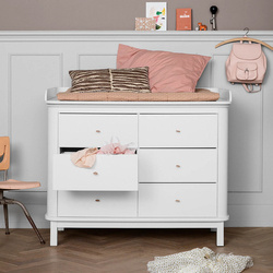 OLIVER FURNITURE WOD Dresser with 3 drawers and changing table, white