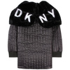 DKNY Girls black hooded coat