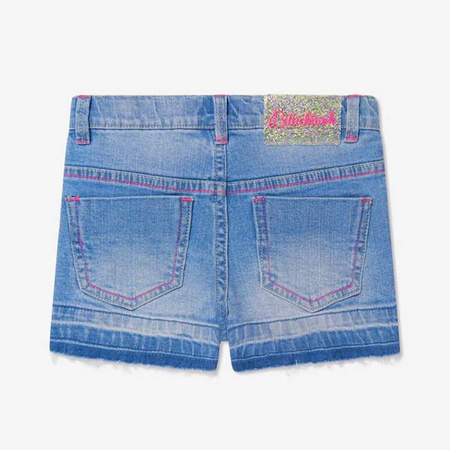 BILLIEBLUSH Spodenki dziecięce dla dziewczynki jeansowe z aplikacją serduszka