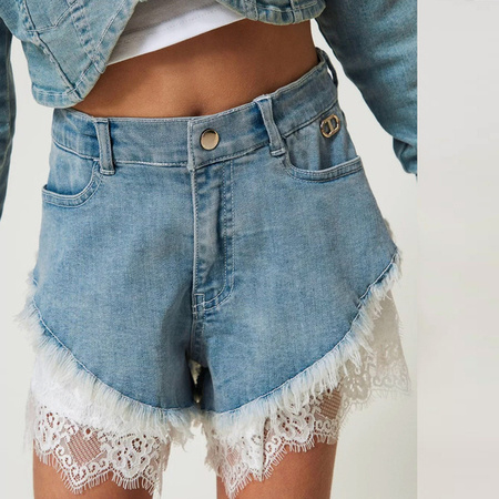 TWINSET Girls woven shorts in turquoise