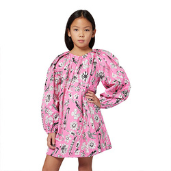 THE MARC JACOBS Long-Sleeved Printed Dress, Fuchsia
