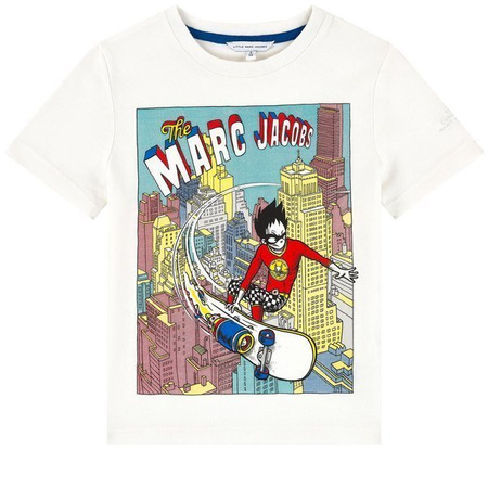 THE MARC JACOBS T-shirt chłopięcy z nadrukiem biały