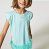 TWINSET Girls mint dress with tulle frill