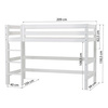 Hoppekids ECO Luxury high sleeper bed with straight ladder 90x200 cm