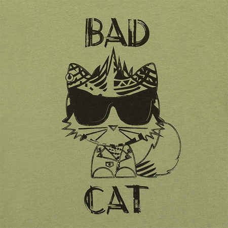 KARL LAGERFELD KIDS T-shirt chłopięcy junior z krótki rękawem khaki BAD CAT