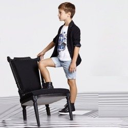KARL LAGERFELD KIDS Spodenki chłopięce jeansowe