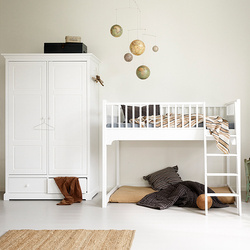 OLIVER FURNITURE Łóżko dziecięce na niskiej antresoli Seaside Classic Junior low loft bed 90x160 cm