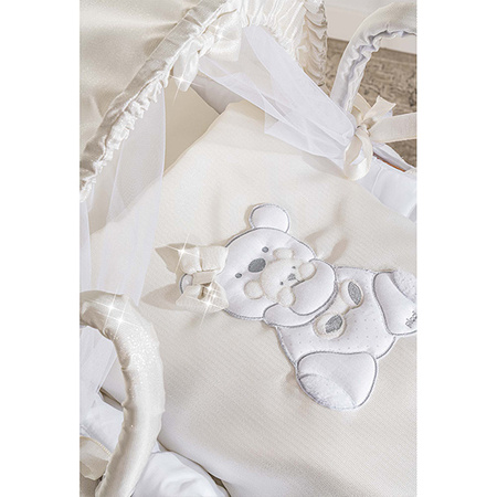 PICCI VANITY Kołyska dziecięca z pościelą i baldachimem ozdobiona kryształkami Swarovski'ego