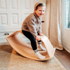 CurveLab The wooden rocking stool complements the Perfect Arc balance board.