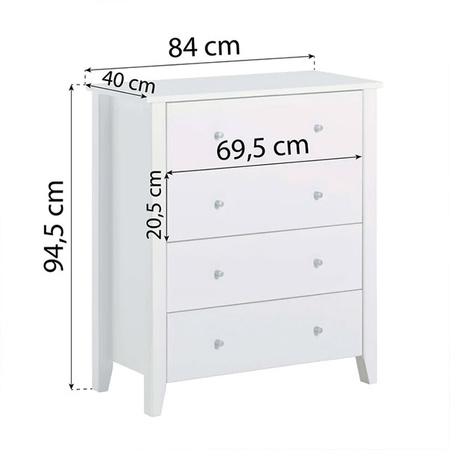 HOPPEKIDS CHRISTIAN Changing table shelf, white