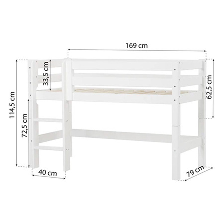 Hoppekids ECO Luxury low bunk bed with straight ladder 70x160 cm