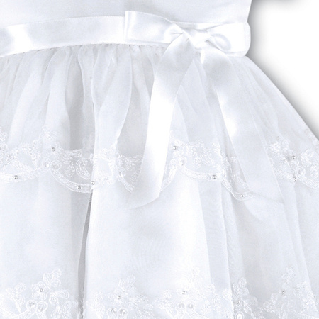 SARAH LOUISE Girls tulle and organza dress in white
