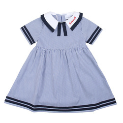 TRUSSARDI Girls short sleeve white and navy dress