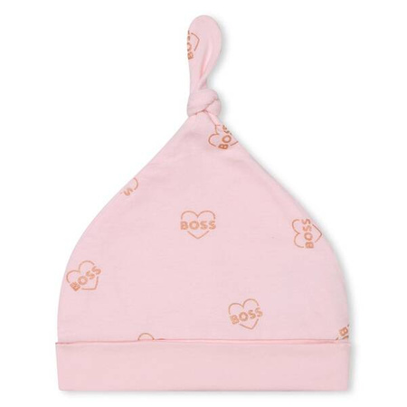 BOSS Kids Baby girls pajama and hat set pale pink