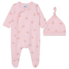BOSS Kids Baby girls pajama and hat set pale pink