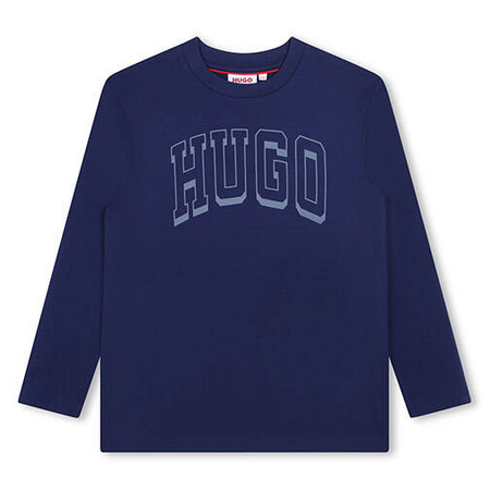 HUGO Boys long sleeves t-shirt with logo, blue