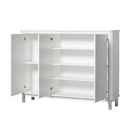 OLIVER FURNITURE Дитячий дерев'яний комод з 3 дверцятами, білий/дуб