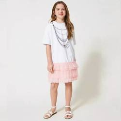 TWINSET Girls mint dress with tulle frill