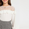 TWINSET Girls short black and white check skirt
