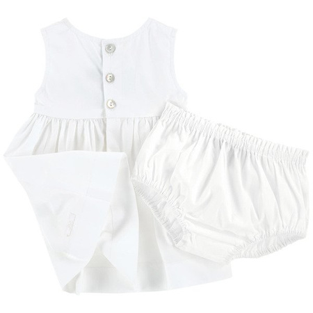 LILI GAUFRETTE Sukienka niemowlęca ozdobiona kwiatuszkami biała