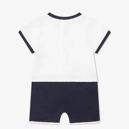 BOSS Kids Romper niemowlęcy dla chłopca granatowo-biały