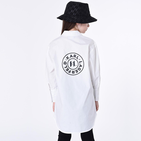 KARL LAGERFELD KIDS Girls cotton shirt in white
