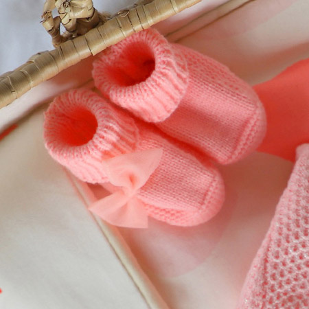 BILLIEBLUSH Buciki niemowlęce z dzianiny dla dziewczynki, różowe