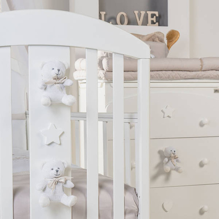  PICCI Nene Baby bed with bear application with beige ribbon