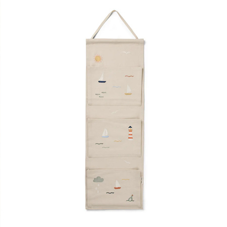 OLIVER FURNITURE Organizer na ścianę z trzema kieszeniami, Sea Life
