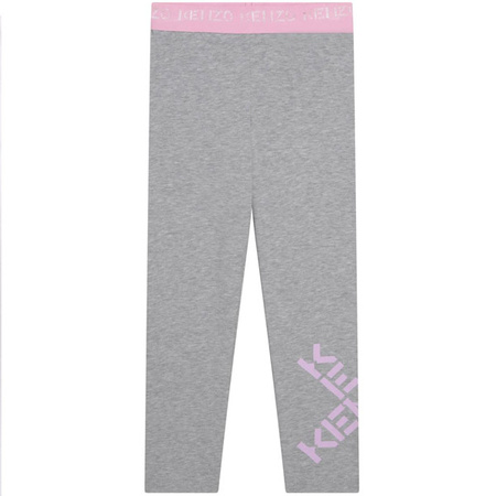 KENZO Kids Girls grey printed leggings