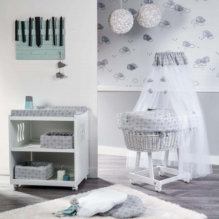 PICCI Space Ręcznik kąpielowy z kapturem biało-szary z aplikacją