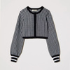 TWINSET Girls white and black short cardigan