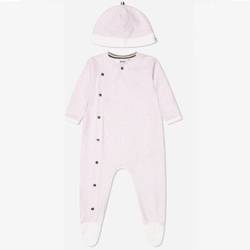 BOSS Kids Baby girls pajama and hat set pale pink