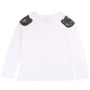 KARL LAGERFELD KIDS T-shirt dziewczęcy z długim rękawem  biały ozdobiony cekinami