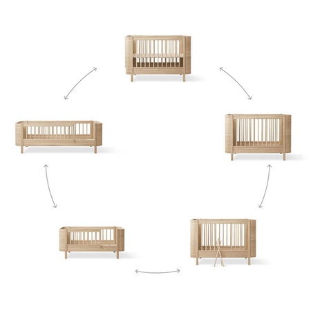  OLIVER FURNITURE Ліжечко Wood MINI + Oak (без дитячого комплекту)