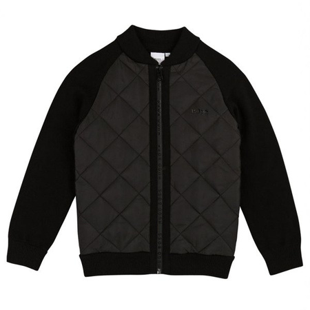 BOSS Kids Kardigan chłopięcy pikowany czarny