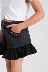 TWINSET Girls woven shorts in black
