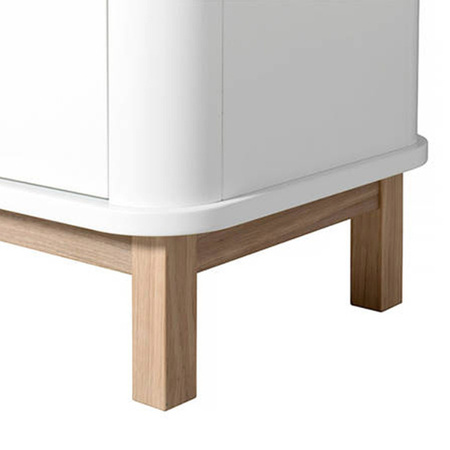 OLIVER FURNITURE Дитячий дерев'яний комод з 3 дверцятами, білий/дуб