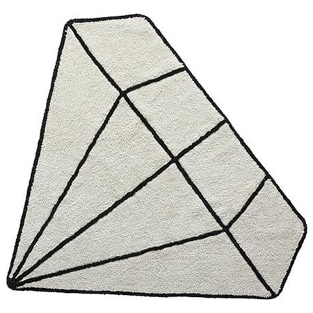 LIFETIME Kidsrooms Children's tufted rug shaped like a diamond - Princess