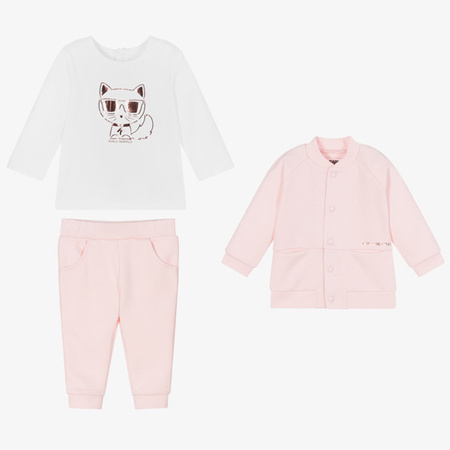 KARL LAGERFELD Kids Baby girls pink and white set