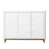 OLIVER FURNITURE Дитячий дерев'яний комод з 3 дверцятами, білий/дуб