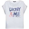 DKNY T-shirt dziewczecy z krótkim rękawem biały