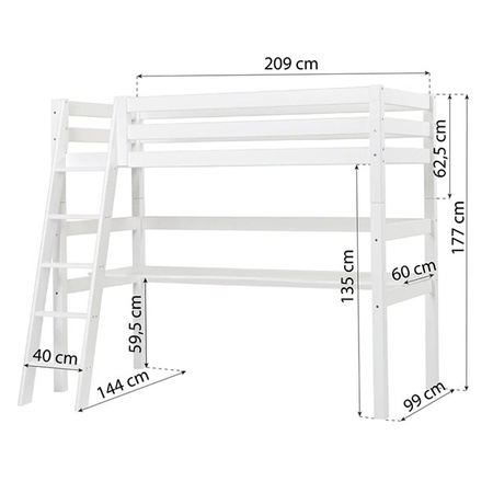 Hoppekids Hoppekids ECO Luxury Loft Bed with Desk 90x200 cm