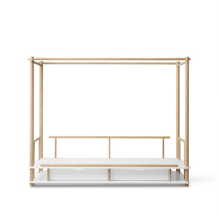 OLIVER FURNITURE CAMP Łóżko dziecięce z baldachimem, white/oak