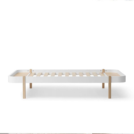 OLIVER FURNITURE WOOD LOUNGER BED 120 cm, WHITE/OAK