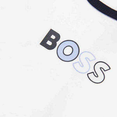 BOSS Kids Romper niemowlęcy dla chłopca granatowo-biały